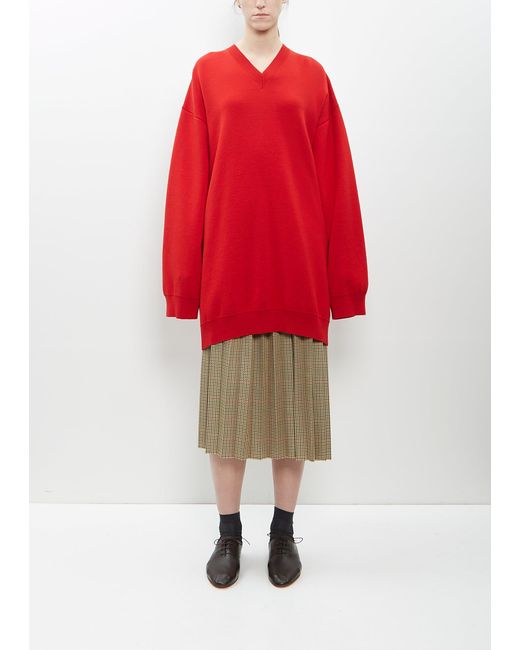 Marie Adam-Leenaerdt Red Wool Sweater Dress