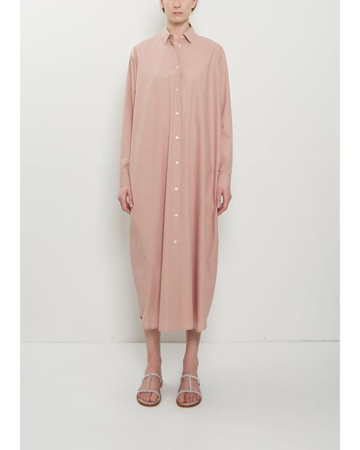 Dusan Pink Cotton Popeline Shirt Dress