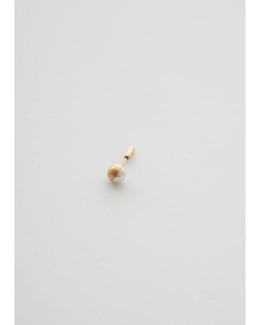 Shihara White Half Akoya Pearl Earring 90, Single