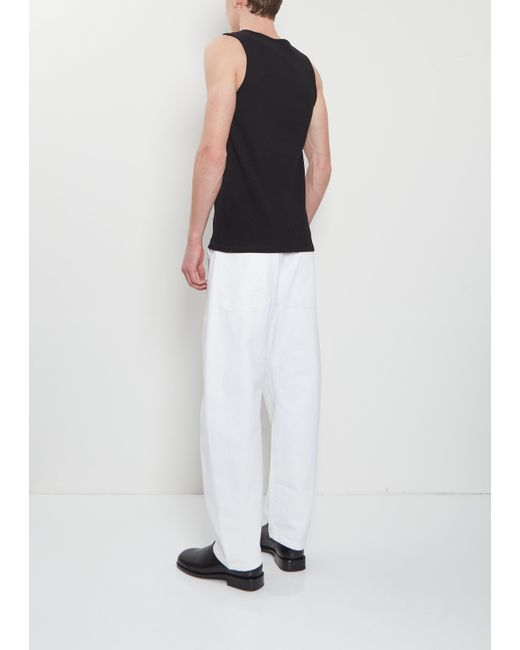 Lemaire Black Rib Cotton Linen Tank Top