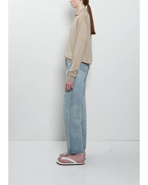 Auralee Blue Faded Selvedge Light Denim Pants