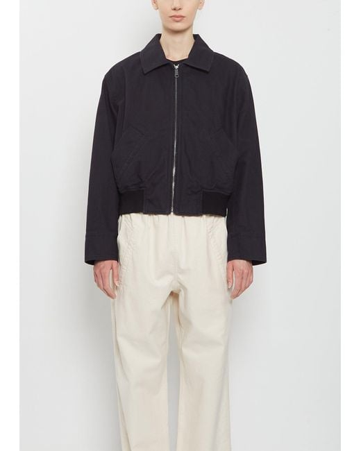 MHL by Margaret Howell Blue Zip-up Cotton Bomber Jacket