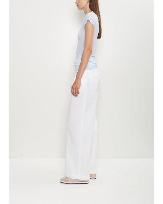 Issey Miyake White Washi Paper Wide Leg Pants