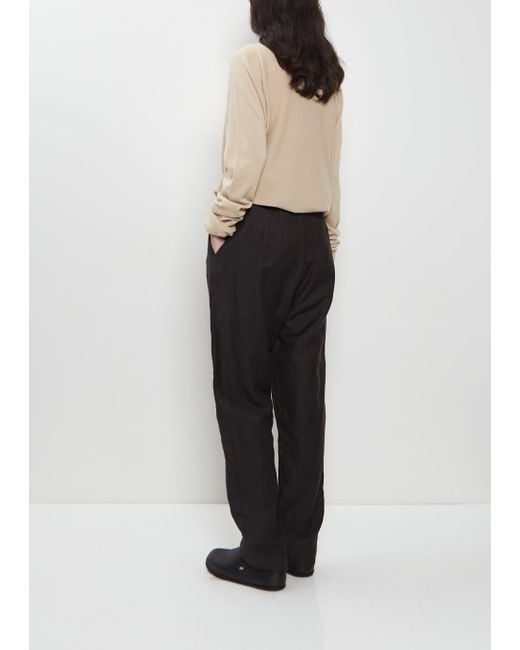 Casey Casey White Longe Chasse Linen Wool Pant