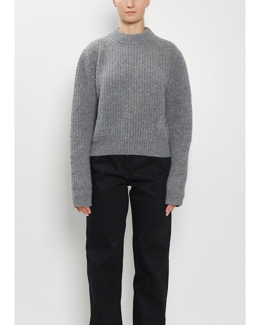 CECILIE BAHNSEN Gray Bega Wool Pullover Sweater
