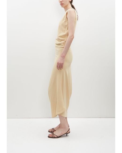 Lemaire Natural Fitted Twisted Jersey Dress