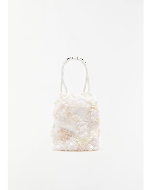 Plan C White Sequins Bucket Bag