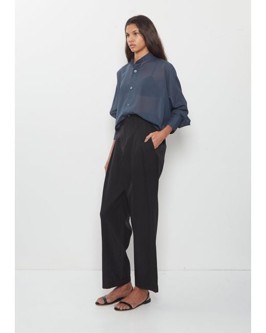 Issey Miyake Blue Sheer Wool Dolman Sleeve Shirt