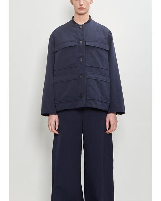 Ter Et Bantine Blue Linen Blend Work Jacket