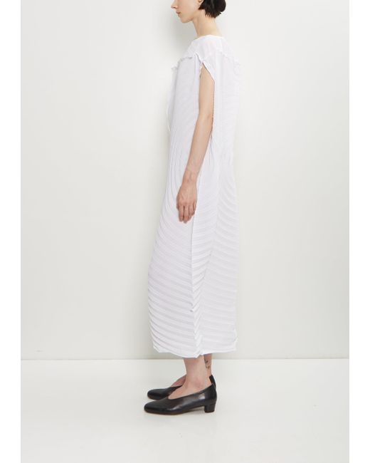 Issey Miyake White Paper Bag Pleats Dress