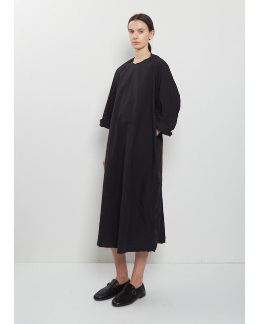 Scha Black Sleeve Scarf Paper Cotton Sleeveless Dress