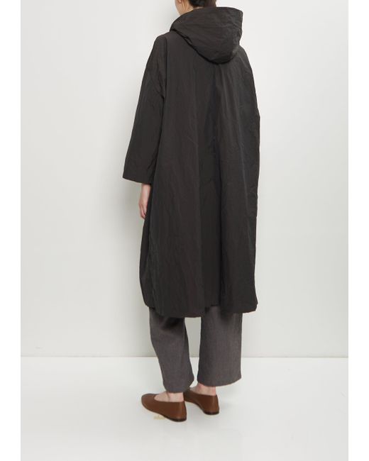 Apuntob Black Technical Hooded Light Coat