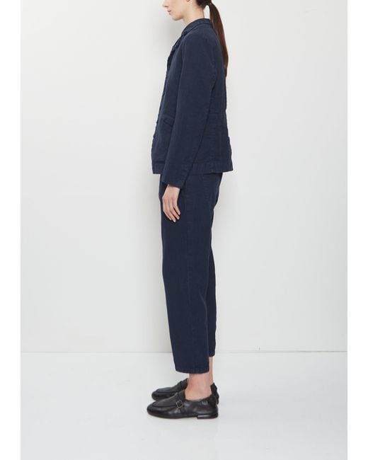 Pas De Calais Blue Linen Cotton Tailored Jacket