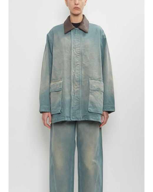 AURALEE Organic Cotton Duck Blouson in Blue | Lyst