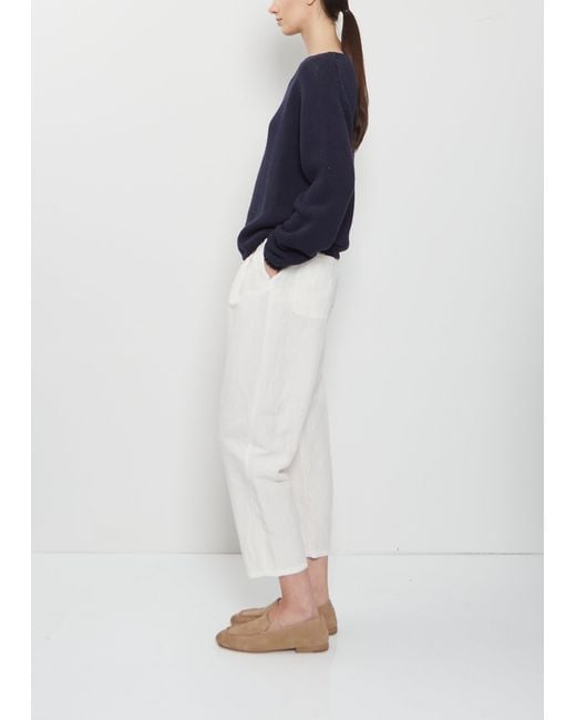 Apuntob Blue Boat Neck Silk Sweater