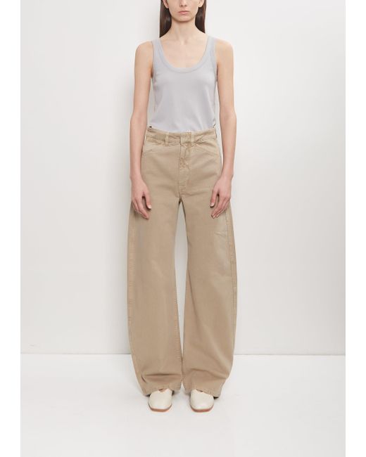 Lemaire White Denim High Waisted Curved Pants
