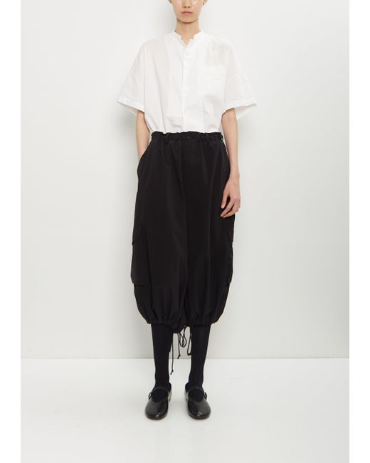 Y's Yohji Yamamoto White Twill Cropped String Pant