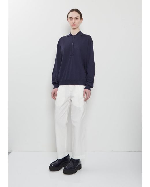 Sofie D'Hoore Blue Morse Wool Polo Sweater