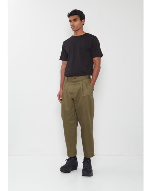 Comme des Garçons Green Pleated Cotton Pants