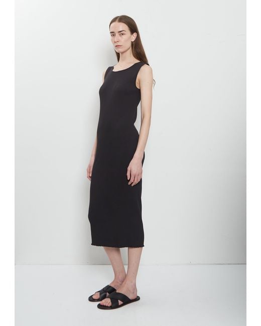Lauren Manoogian Black Ruffle Rib Pima Cotton Dress