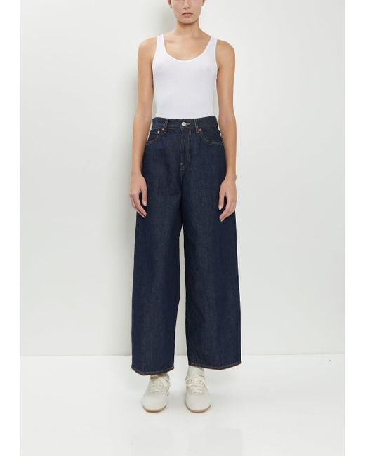 6397 Blue Cotton Denim Cropped Roomy Jean