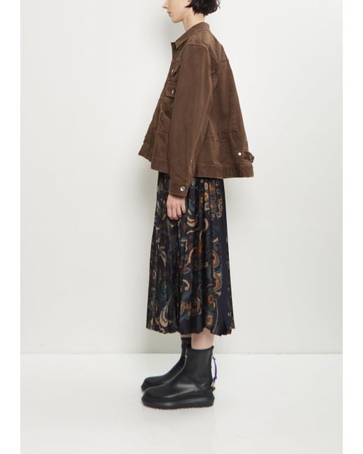 Sacai Brown Cotton Denim Jacket