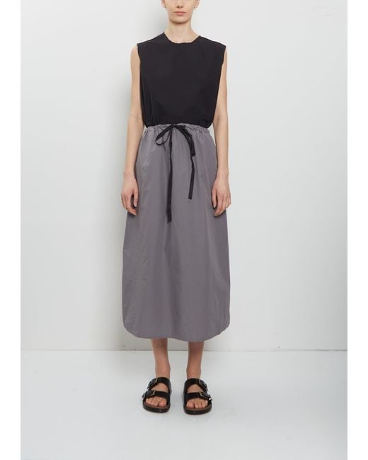 Scha Gray Paper Cotton Two Pockets Skirt