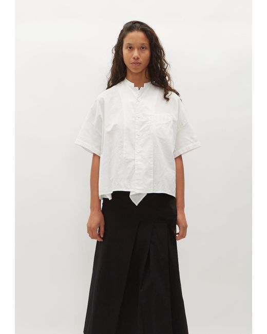 Y's Yohji Yamamoto Half Sleeve Box Shirt in White | Lyst