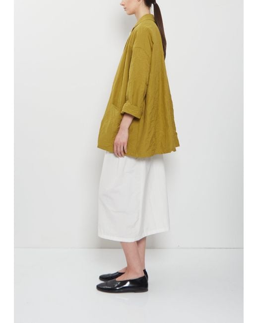 Apuntob Yellow Oversize Crinkled Cotton Jacket