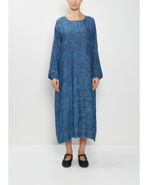 Dosa Blue Long Tunisian Silk Taffeta Tunic