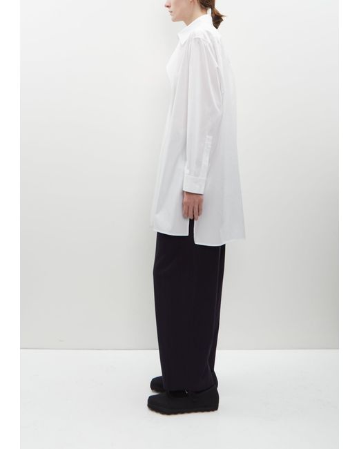 Y's Yohji Yamamoto White Long Draped Panel Shirt