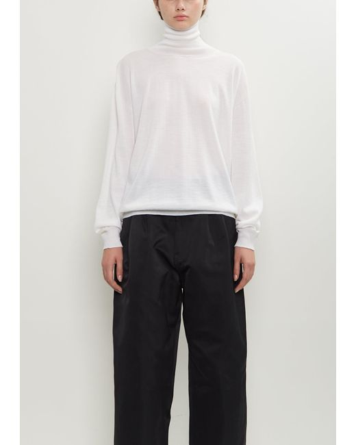 Sofie D'Hoore White Maffei Wool Turtleneck Pullover