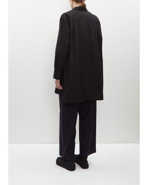 Y's Yohji Yamamoto Black Long Draped Panel Shirt