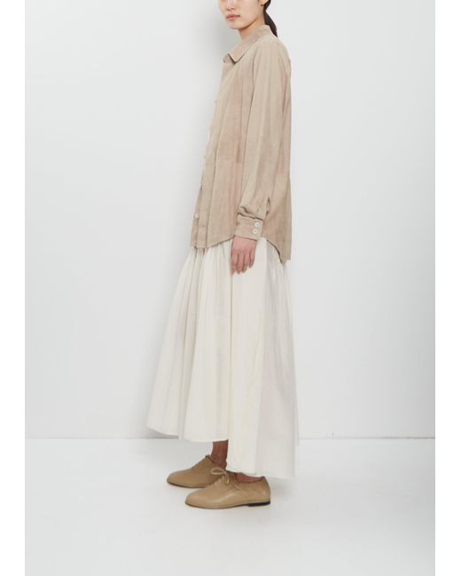 Lauren Manoogian Natural Suede Paneled Shirt