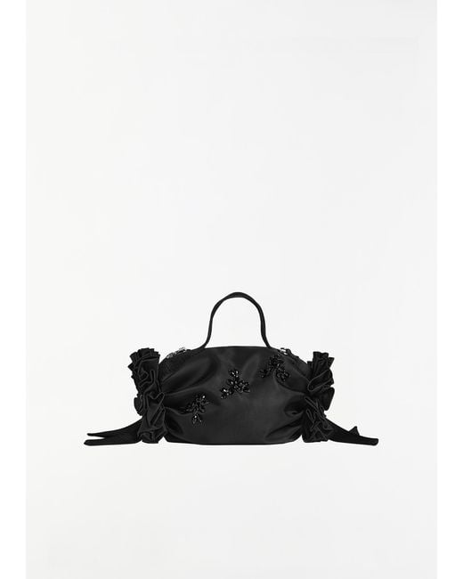 Simone Rocha White Double Ribbon Rosette Bag, Mini