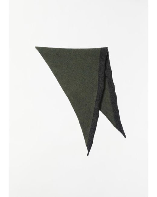 MHL by Margaret Howell Women's Green Tipped Wool Scout Scarf