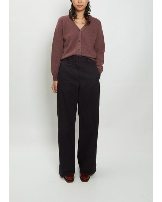 MHL by Margaret Howell Blue High Waisted Flat Front Cotton Trouser