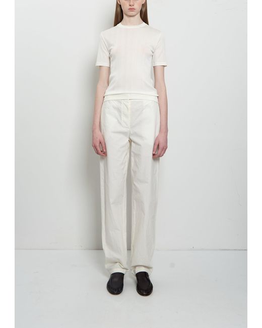 The Row White Fael Cotton Pant