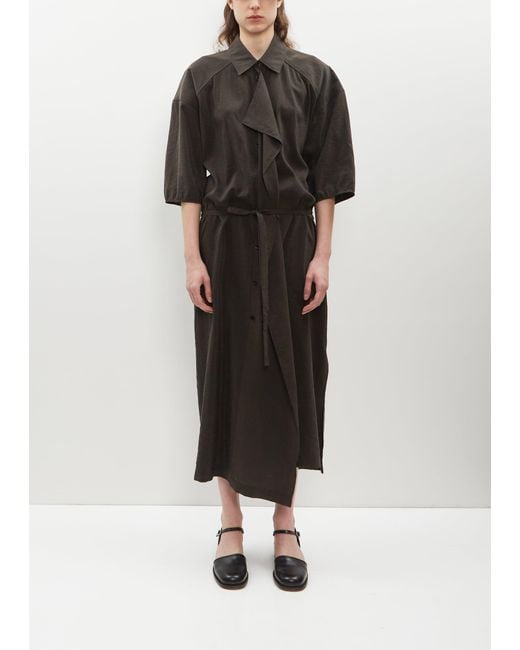 Lemaire Black Asymmetrical Shirt Dress