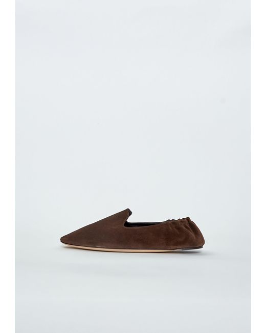 The Row Men White Casa Suede Slipper