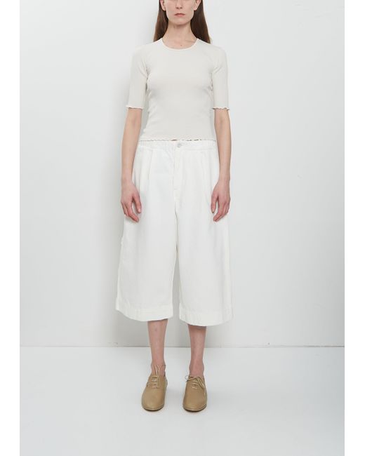 Lauren Manoogian White Washed Cotton Crop Trouser
