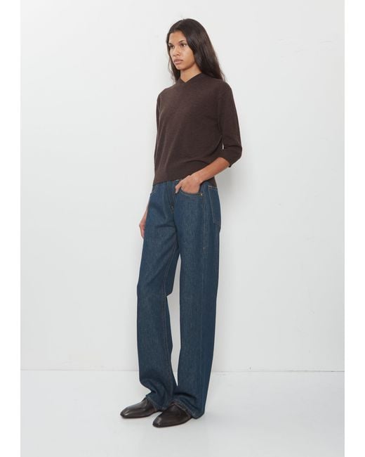 6397 Black Elbow V-neck Cashmere Sweater