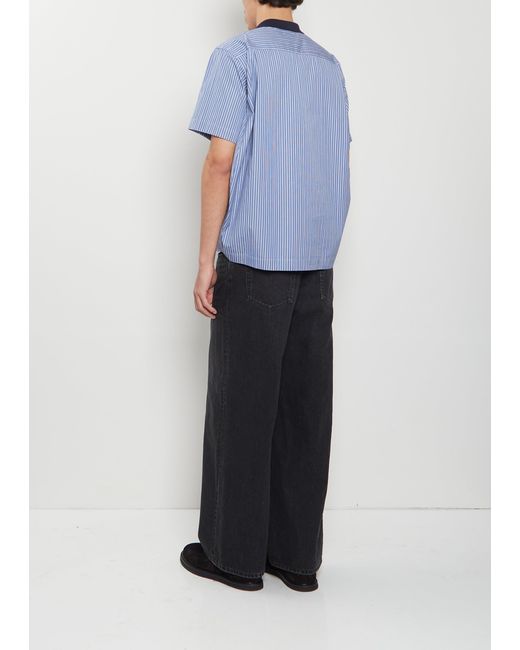 Sacai Men Blue Cotton Poplin Pullover