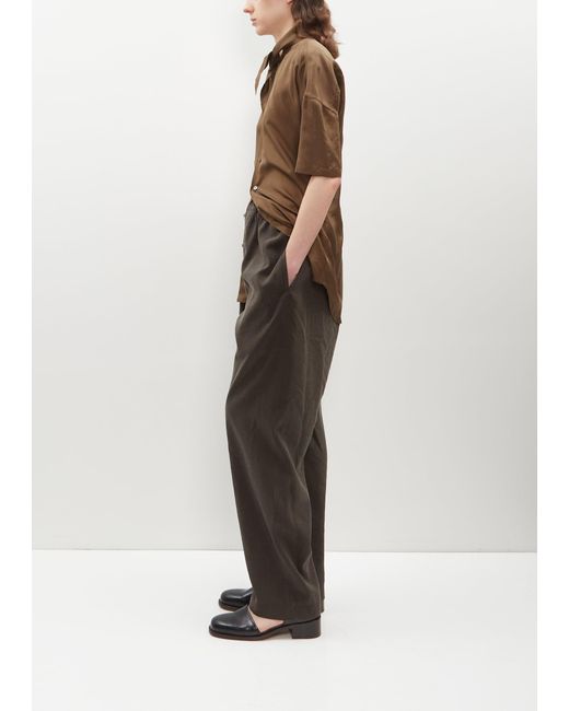 Lemaire Brown Silk Blend Relaxed Pants
