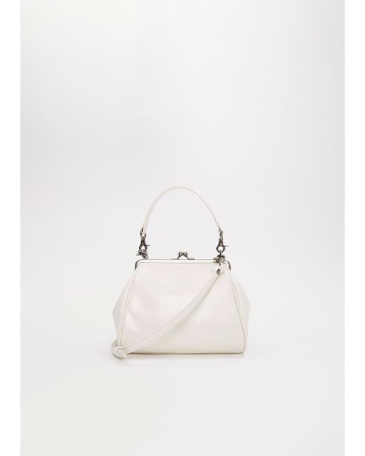 Y's Yohji Yamamoto White Leather Metal Clasp Shoulder Bag