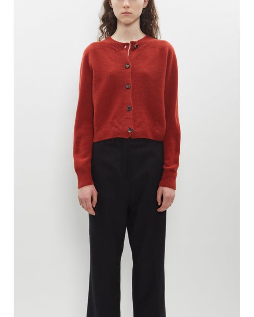 Margaret Howell Red Small Crew Neck Cardigan
