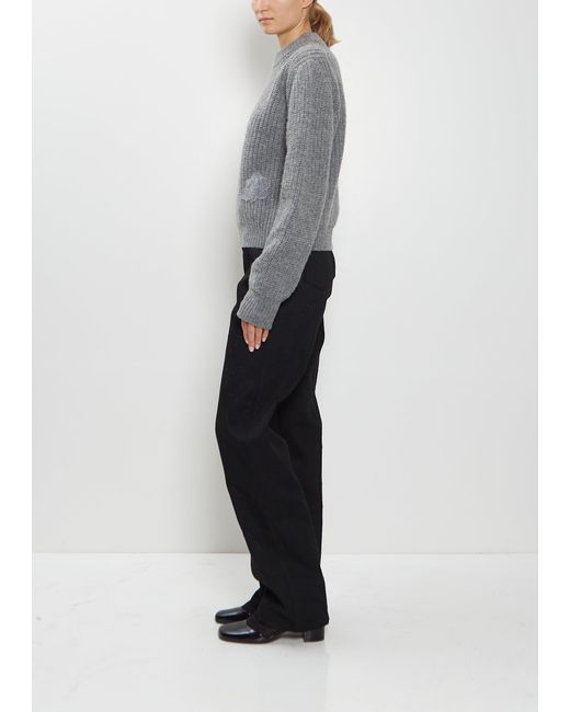 CECILIE BAHNSEN Gray Bega Wool Pullover Sweater