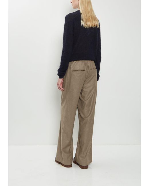 Auralee Multicolor Wool Flannel Drawstring Pants