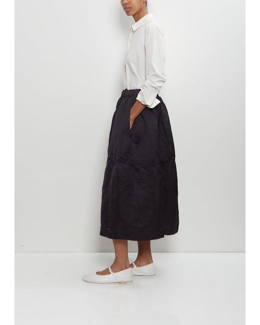 Casey Casey White Linen Blend Satin Puffy Skirt