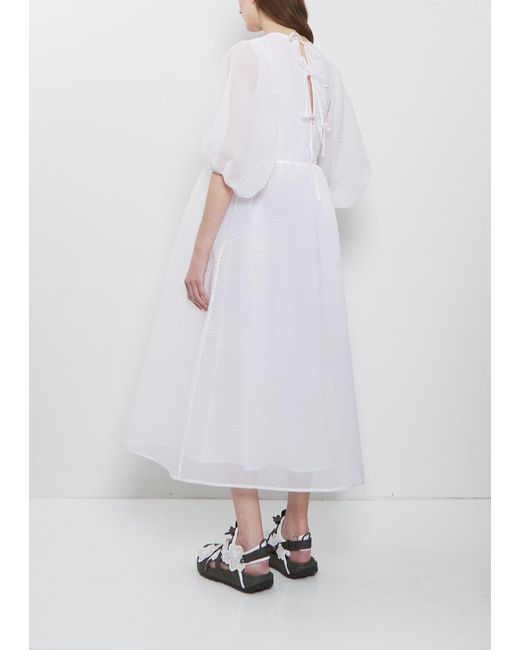 CECILIE BAHNSEN White Darmen Matelassé Dress
